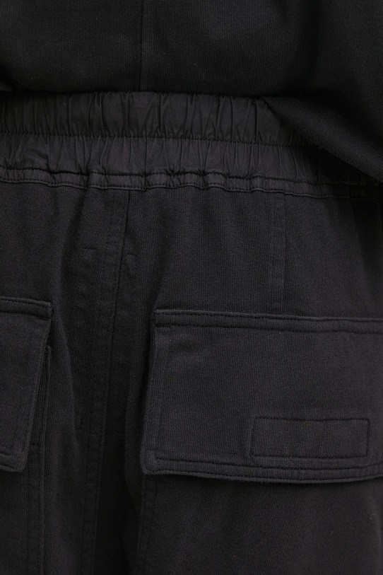 Rick Owens DRKSHDW pantaloni in cotone Creatch Cargo Drawstring nero DU02E7376.RIG