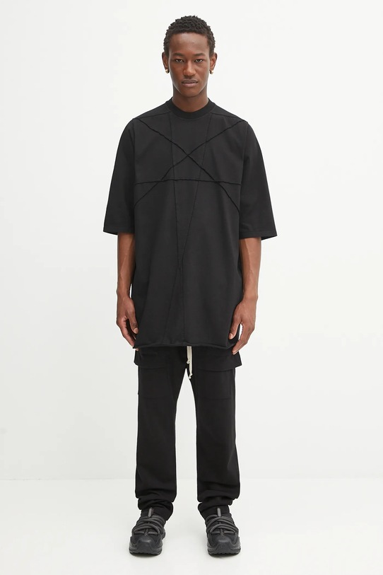 Rick Owens DRKSHDW pantaloni in cotone Creatch Cargo Drawstring DU02E7376.RIG nero