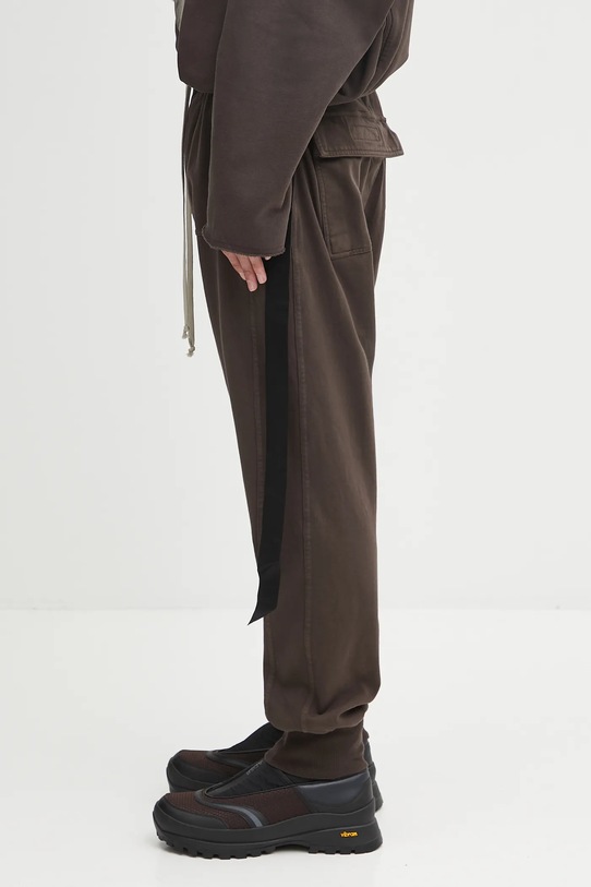 Rick Owens DRKSHDW pantaloni tuta di cotone Prisoner Drawstring DU02E7395.RIG marrone AW25