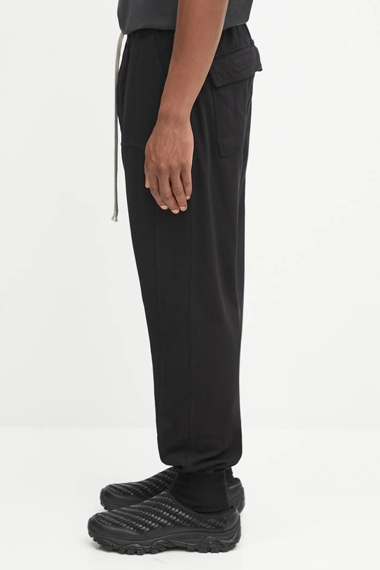 Rick Owens DRKSHDW spodnie dresowe bawełniane Prisoner Drawstring DU02E7395.RIG czarny AW25