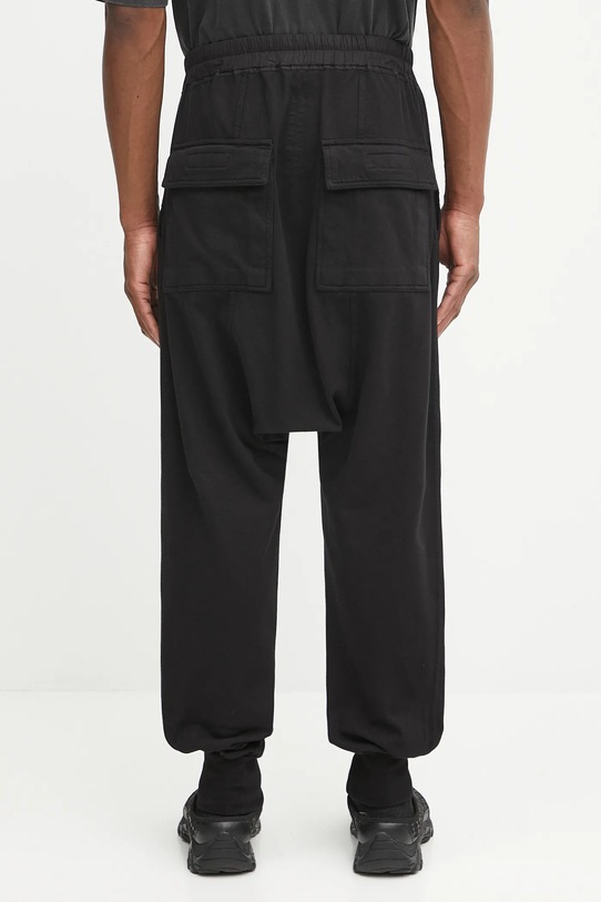 Odzież Rick Owens DRKSHDW spodnie dresowe bawełniane Prisoner Drawstring DU02E7395.RIG czarny