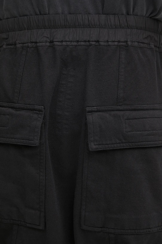 Rick Owens DRKSHDW spodnie dresowe bawełniane Prisoner Drawstring czarny DU02E7395.RIG