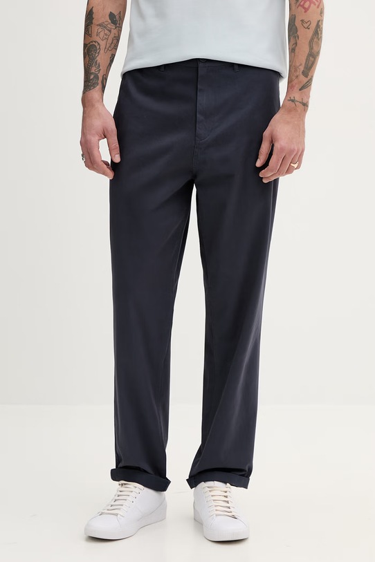 Fred Perry spodnie bawełniane bawełna granatowy T9130