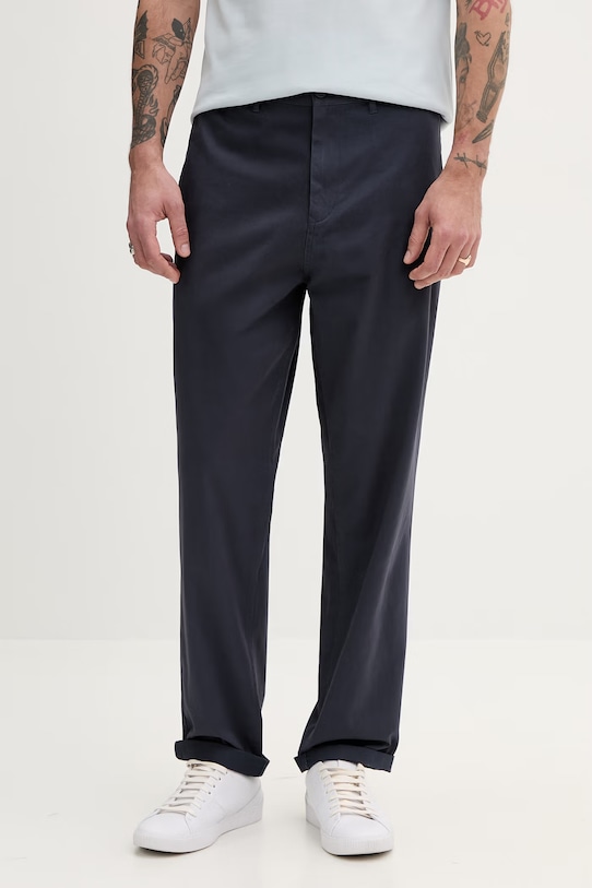 Fred Perry spodnie bawełniane bawełna granatowy T9130