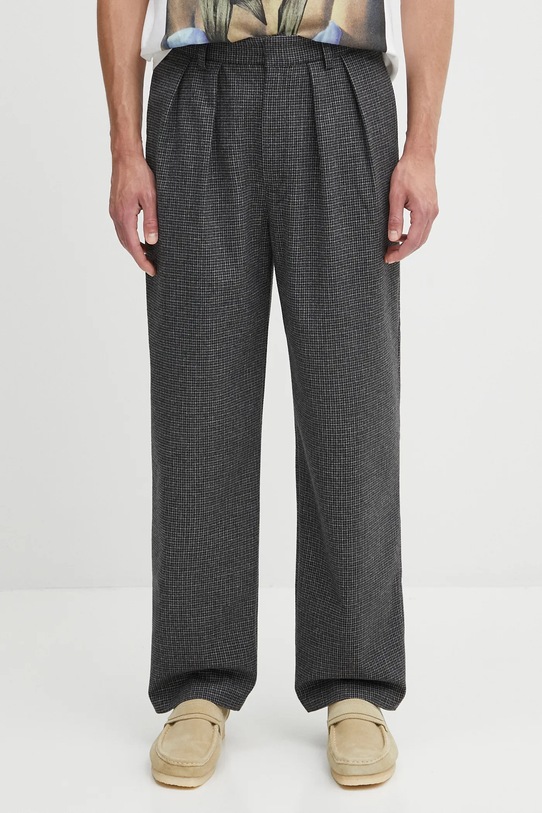 Fucking Awesome pantaloni in misto lana stampa all-over grigio PN20127