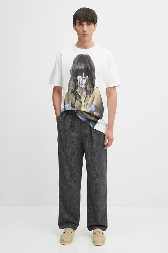 Fucking Awesome pantaloni in misto lana PN20127 grigio