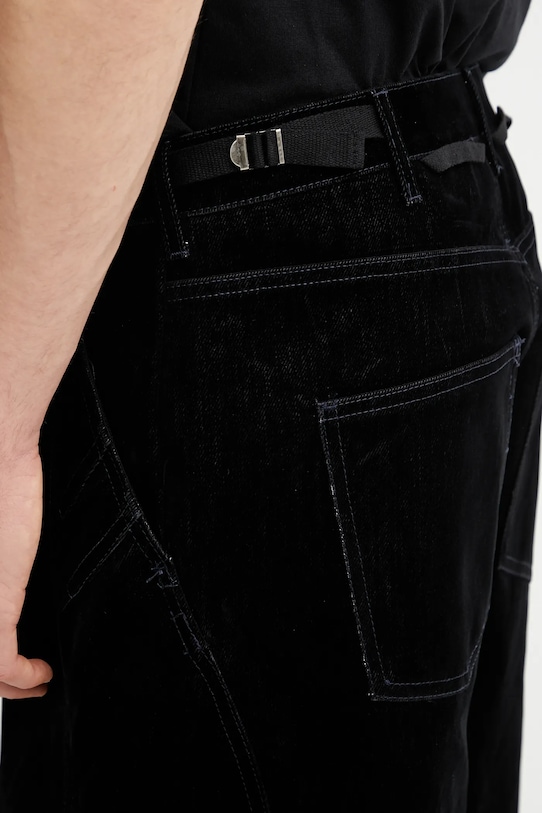 Andersson Bell spodnie welurowe Crossover Carpenter Wide-Leg czarny apa835m