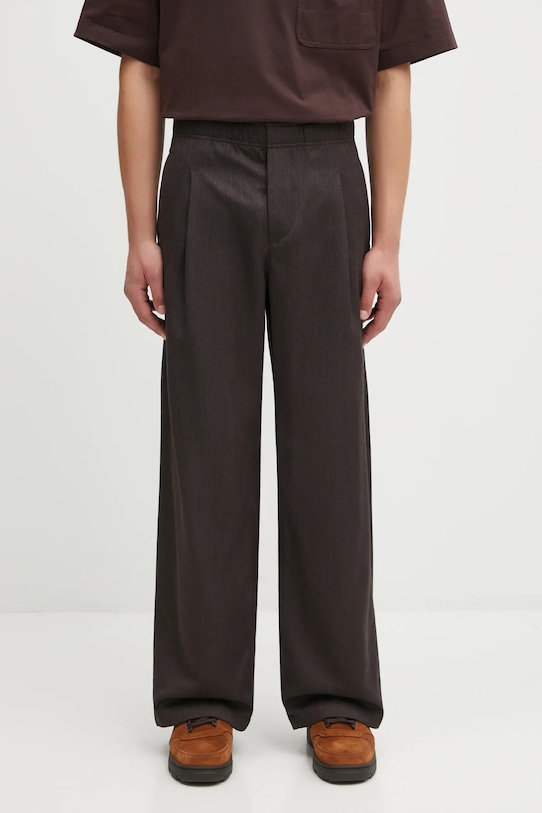 Μάλλινο παντελόνι Our Legacy Leisure μαλλί καφέ M4254LH