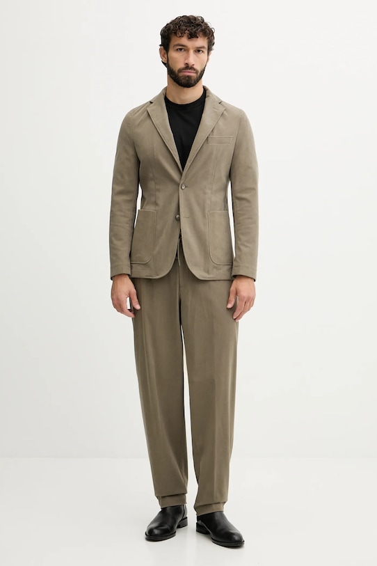 BOSS spodnie sztruksowe 50549390 zielony AW25