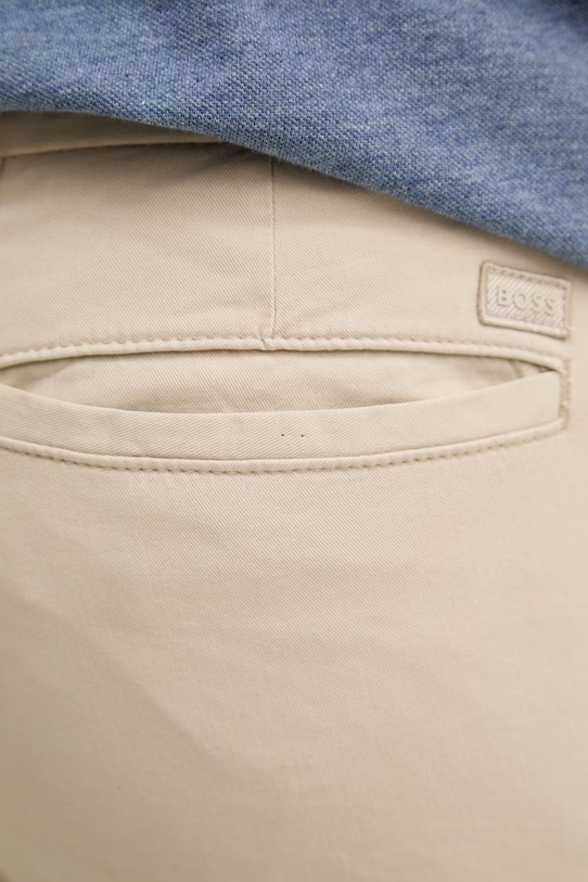 BOSS pantaloni chinos pentru bărbați din bumbac cu elastan H-Kaiton1 bej 50543312