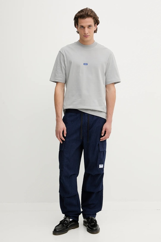 Hugo Blue spodnie bawełniane 50552121 granatowy AW25