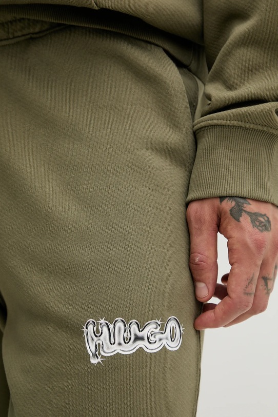 Hugo Blue pantaloni de trening din bumbac verde 50549779