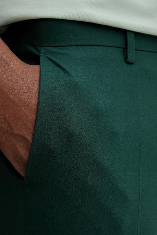 HUGO pantaloni cu lână verde 50547336