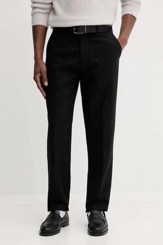 Marc O'Polo pantaloni con lana tessuto nero 529017010198