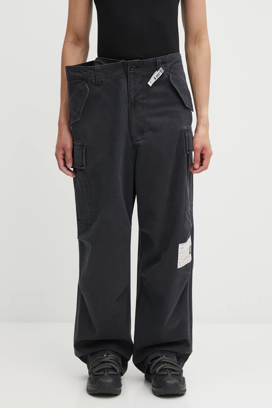 Maison MIHARA YASUHIRO spodnie bawełniane HUGE LAYERED bawełna czarny A15PT056