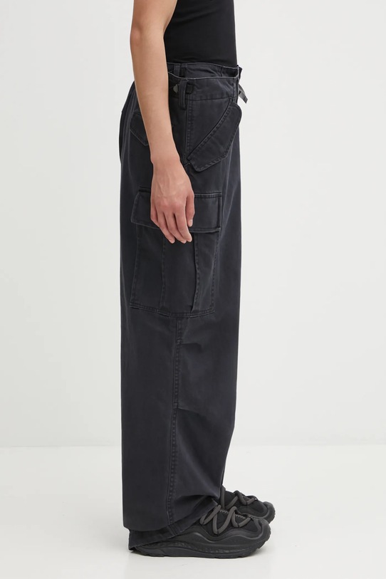 Maison MIHARA YASUHIRO spodnie bawełniane HUGE LAYERED czarny A15PT056