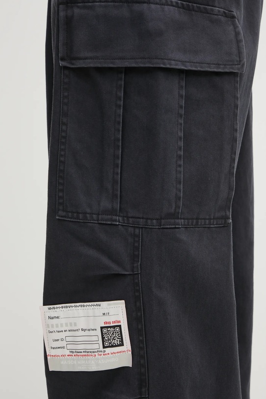Maison MIHARA YASUHIRO spodnie bawełniane HUGE LAYERED A15PT056 czarny