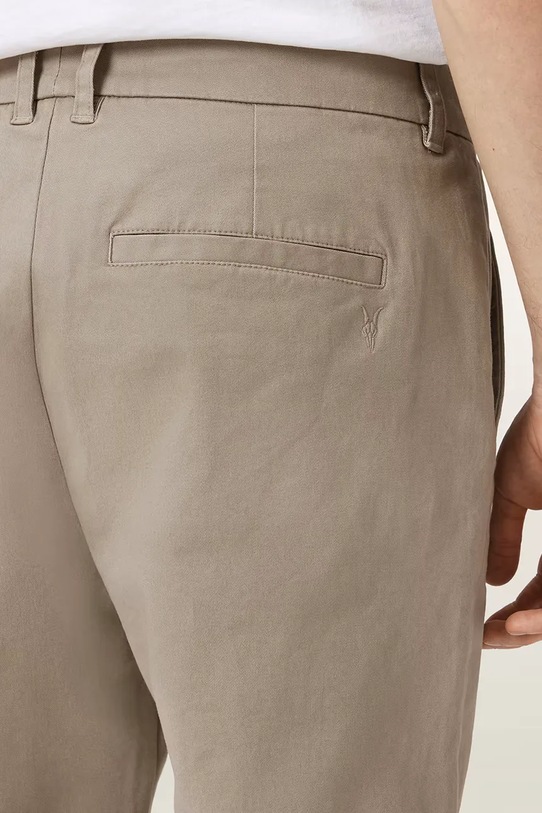 Бавовняні штани AllSaints BECKLEY бежевий M022TD