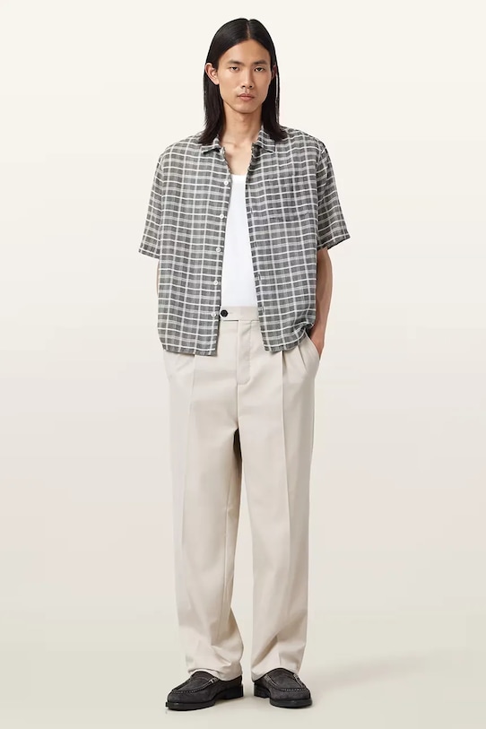 AllSaints spodnie z dodatkiem wełny TALLIS tkanina beżowy M021TD