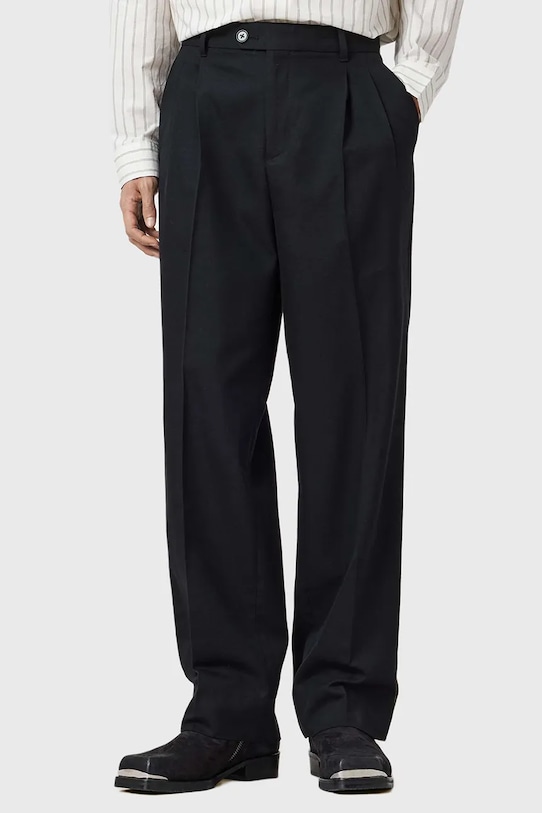 AllSaints spodnie z dodatkiem wełny TALLIS M021TD czarny AW25