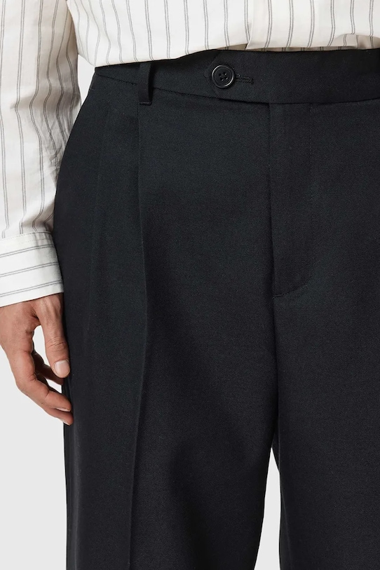 Odzież AllSaints spodnie z dodatkiem wełny TALLIS M021TD czarny