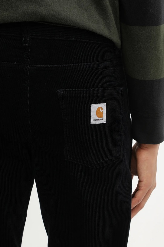 Hlače od samta Carhartt WIP Newel Pant mornarsko plava I027232.1C02