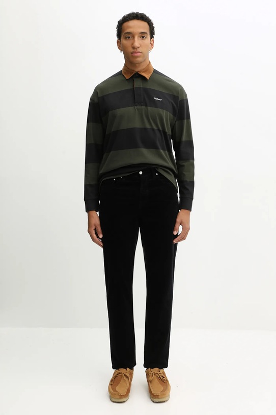 Hlače od samta Carhartt WIP Newel Pant I027232.1C02 mornarsko plava