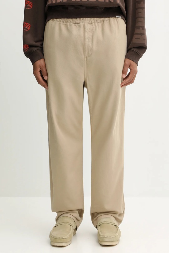 Carhartt WIP spodnie bawełniane Flint Pant gładkie beżowy I029919.G1GD