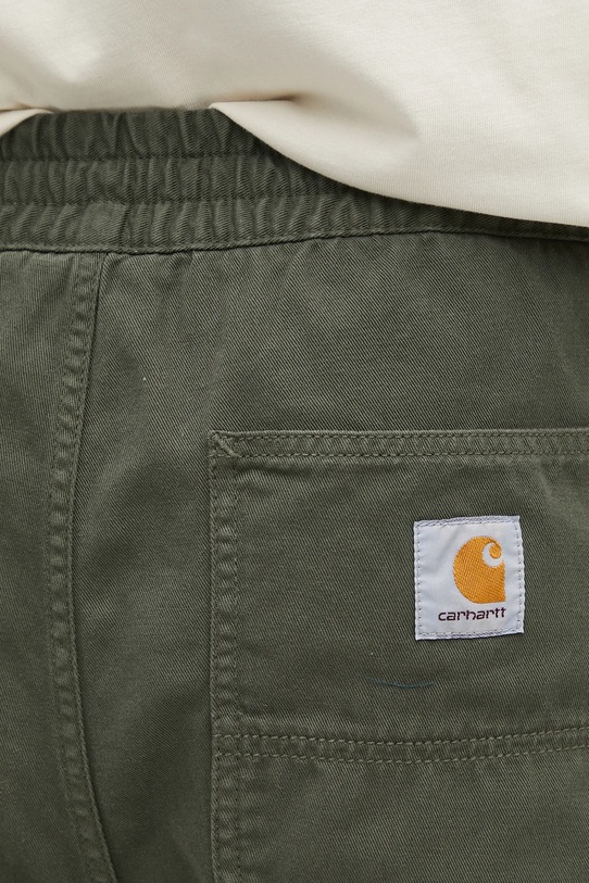 Carhartt WIP pantaloni in cotone Flint Pant verde I029919.2ZXGD