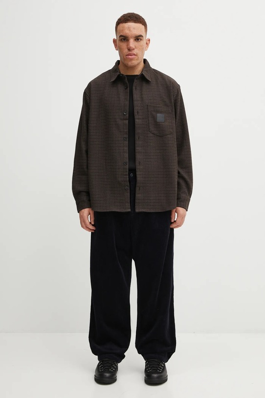 Carhartt WIP spodnie sztruksowe Evan Pant I033757.1C02 granatowy
