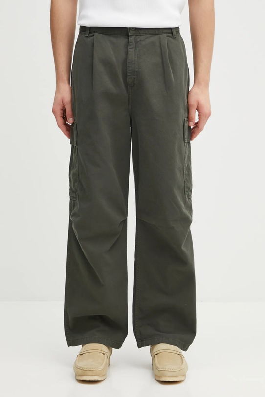 Carhartt WIP spodnie bawełniane Cole Cargo Pant gładkie zielony I031218.2ZXGD