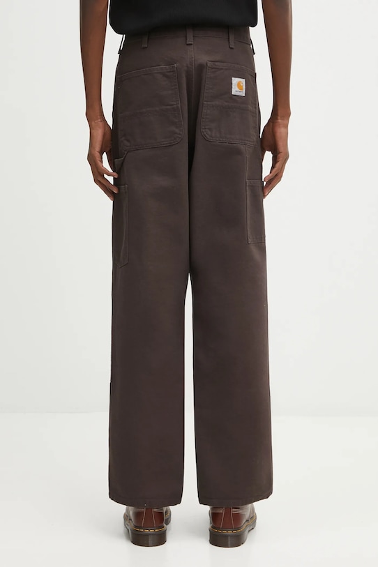 Odzież Carhartt WIP spodnie bawełniane Double Knee Pant I031501.4702 brązowy