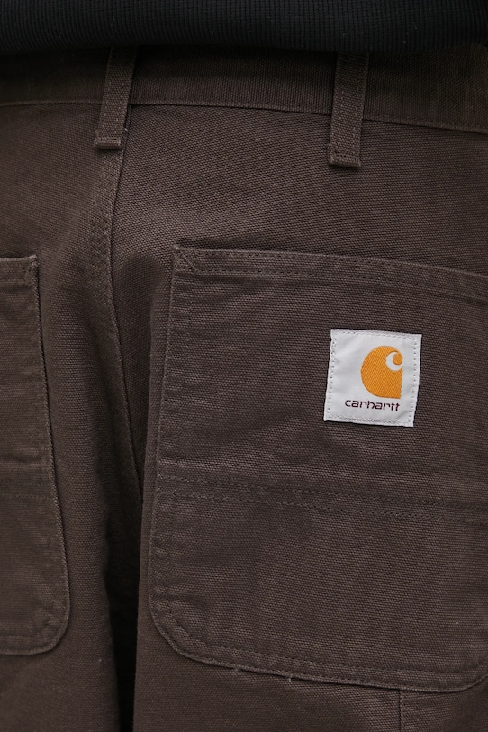 Carhartt WIP spodnie bawełniane Double Knee Pant brązowy I031501.4702