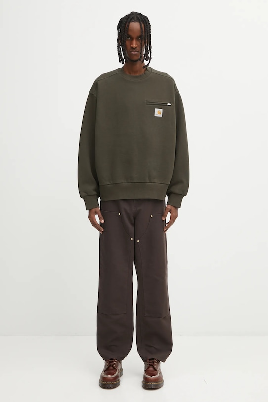 Carhartt WIP spodnie bawełniane Double Knee Pant I031501.4702 brązowy