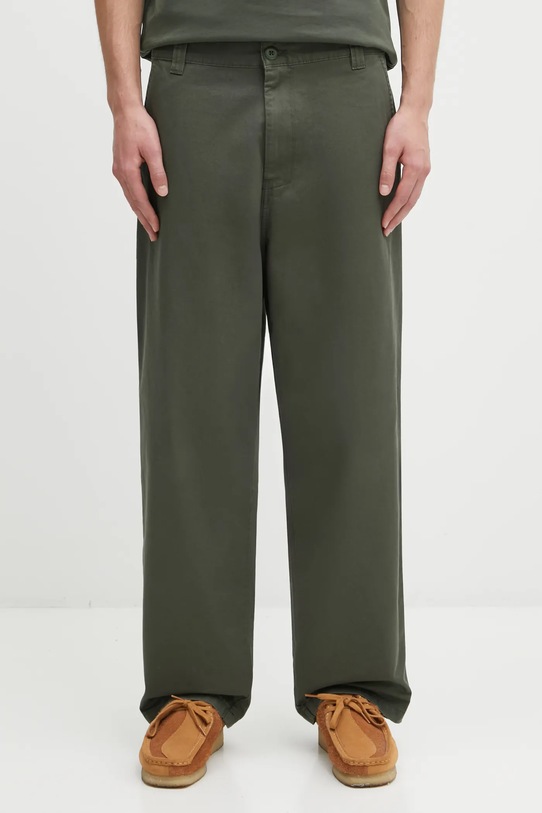 Carhartt WIP spodnie bawełniane Brady Pant gładkie zielony I035655.2ZX06