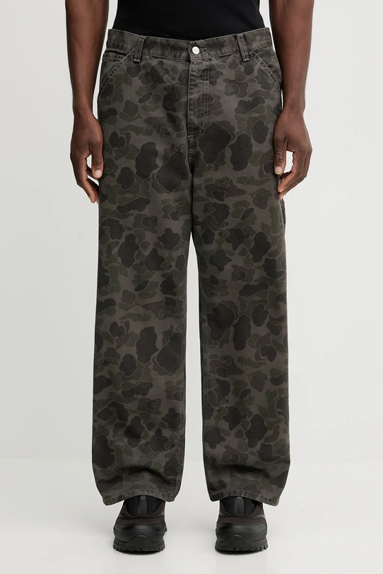 Carhartt WIP pantaloni de bumbac Duck Single Knee Pant Planet friendly verde I033896.3ELGD