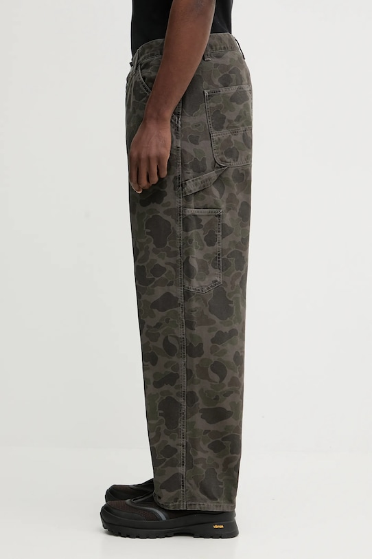 Carhartt WIP pantaloni de bumbac Duck Single Knee Pant I033896.3ELGD verde AW25