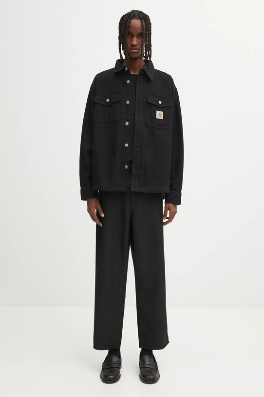 Carhartt WIP spodnie z dodatkiem wełny Ray Single Knee Pant I035635.8901 czarny