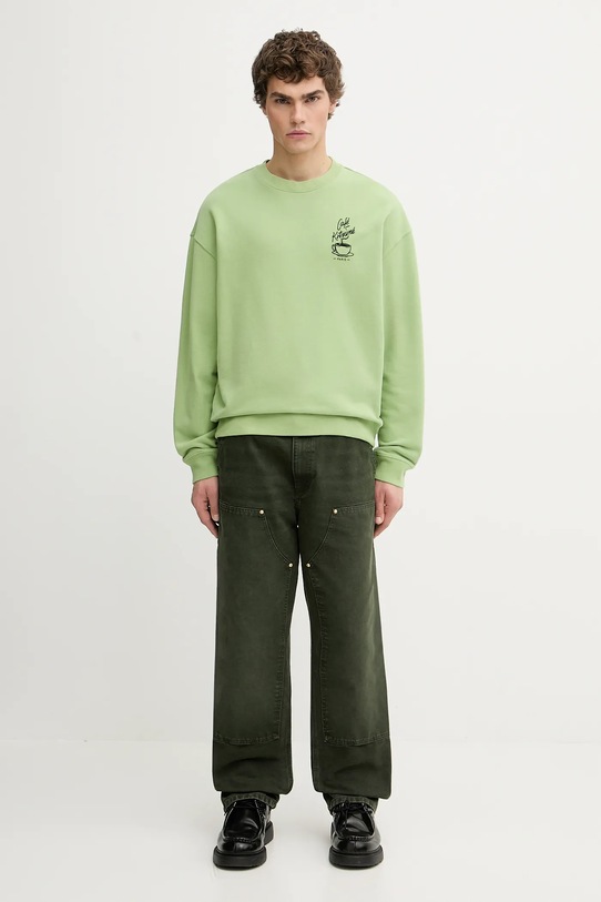 Carhartt WIP spodnie bawełniane Double Knee Pant I034796.494O zielony