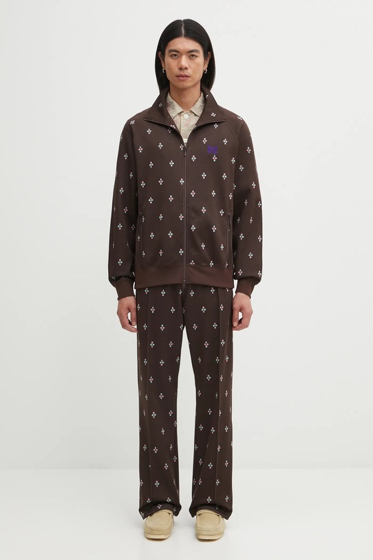 Needles spodnie Track Pant RW313 brązowy