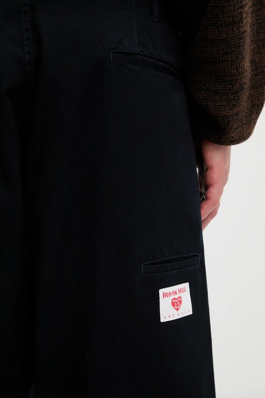 Human Made pantaloni in cotone SKATER HM30PT013 blu navy