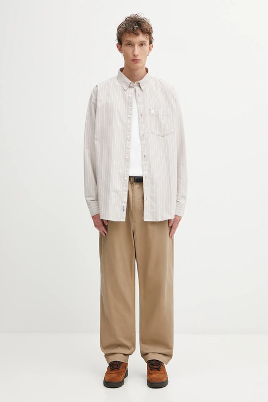 Human Made spodnie bawełniane WOVEN PANTS HM30PT012 beżowy