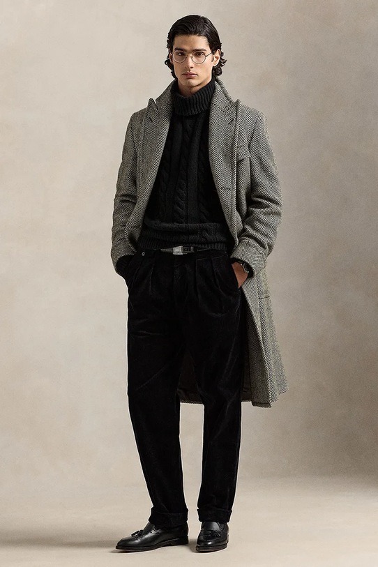 Polo Ralph Lauren spodnie sztruksowe 42.2 8W CORDUROY 710882543014 czarny AW25