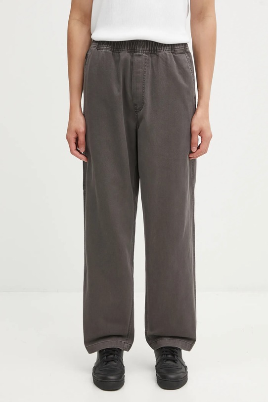AAPE spodnie bawełniane Now gładkie szary AAPPTMC629XXP