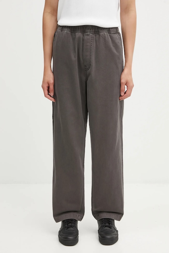 AAPE spodnie bawełniane Now gładkie szary AAPPTMC629XXP