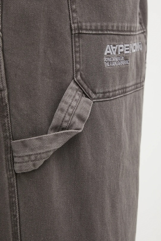 AAPE spodnie bawełniane Now szary AAPPTMC629XXP