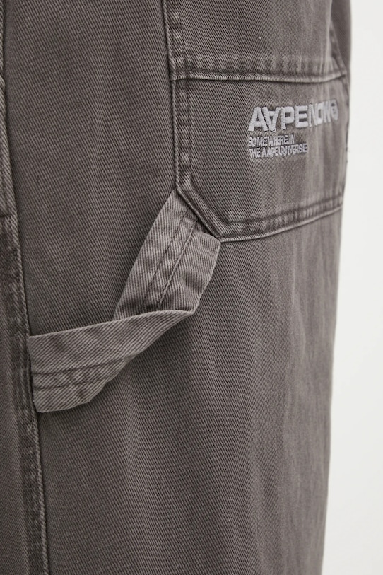 AAPE spodnie bawełniane Now szary AAPPTMC629XXP