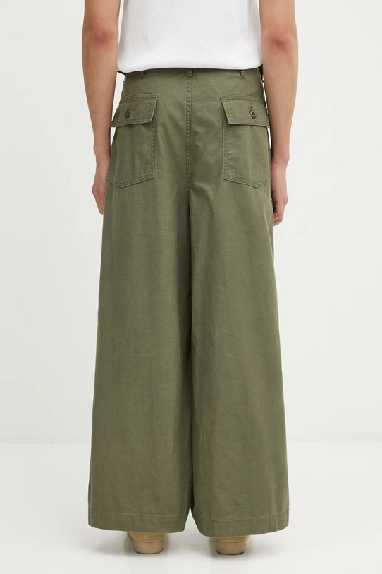 Odzież Needles spodnie bawełniane H.D. Fatigue RW237 zielony