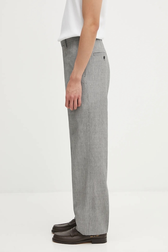 Visvim gyapjú nadrág WIDE SLACKS SANTOME 125205008015 fekete AW25