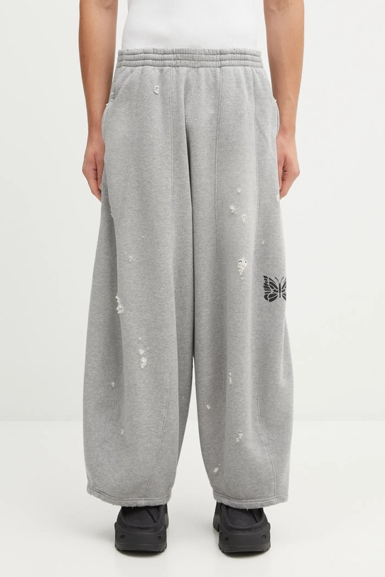 Needles spodnie dresowe bawełniane Deconstructed nadruk szary RW337